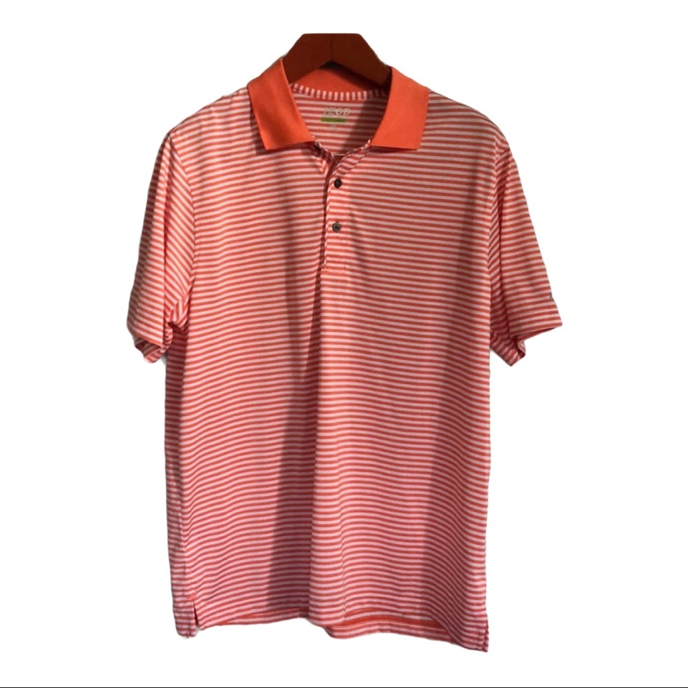Izod perform x Golf coral striped polo shirt‎